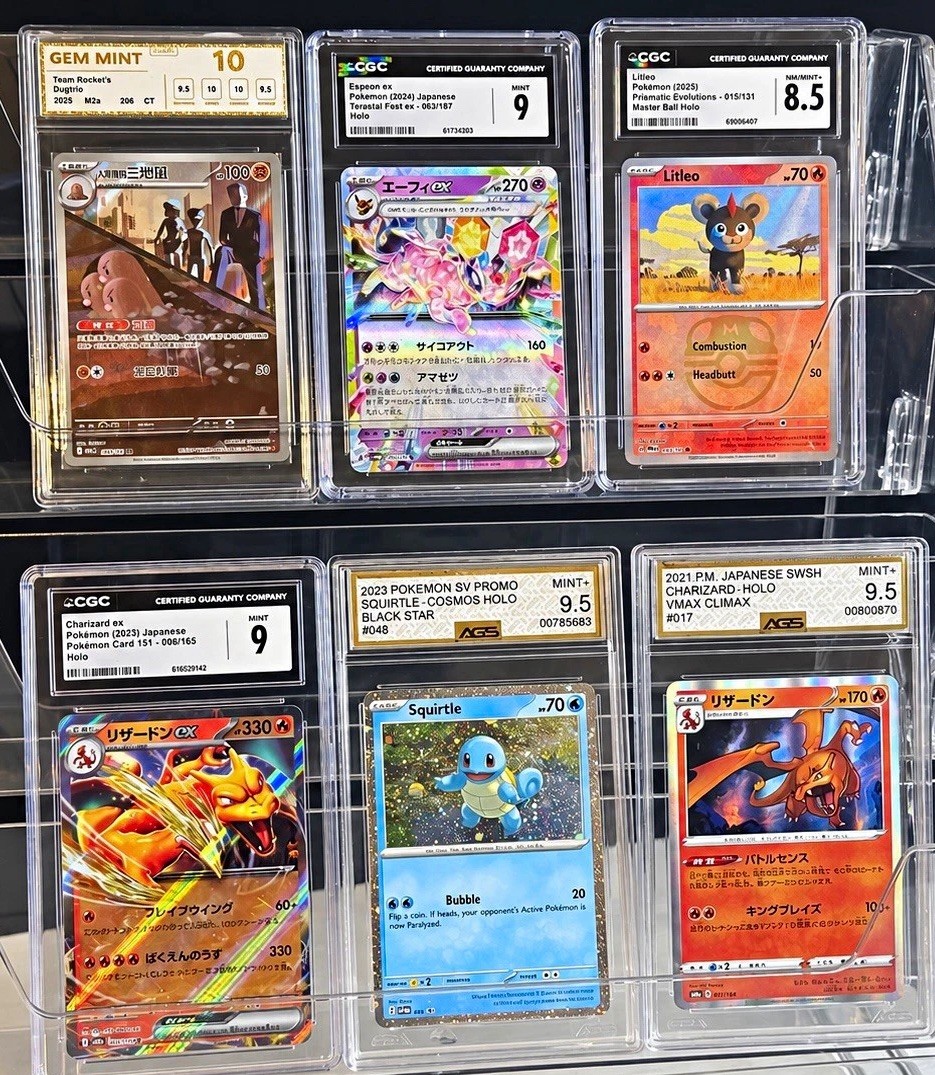 Pokemon Graded Slab Lot Charizard Squirtle Espeon Litleo Dugtrio CGC AGS NXR