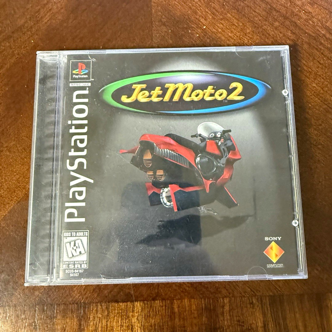 Jet Moto 2 Sony PlayStation 1 PS1 1997 Racing Vehicular Multiplayer BLACK LABEL