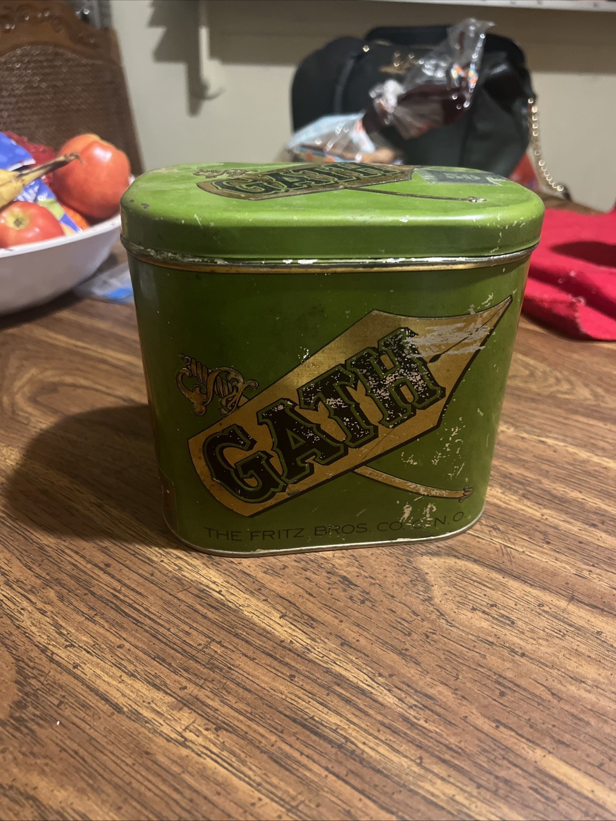 Rare VINTAGE 1900\'s Gath Tobacco/Cigar Tin, The Fritz Bros. 3x6x6