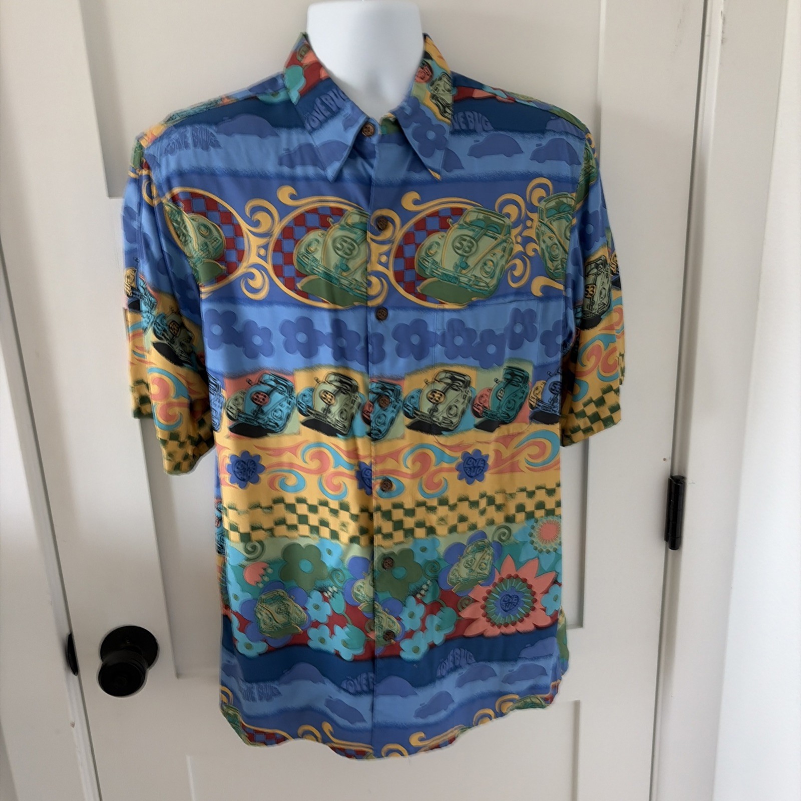 VERY RARE Reyn Spooner Disney “Herbie The Love Bug” Mens M Medium Aloha Shirt MC