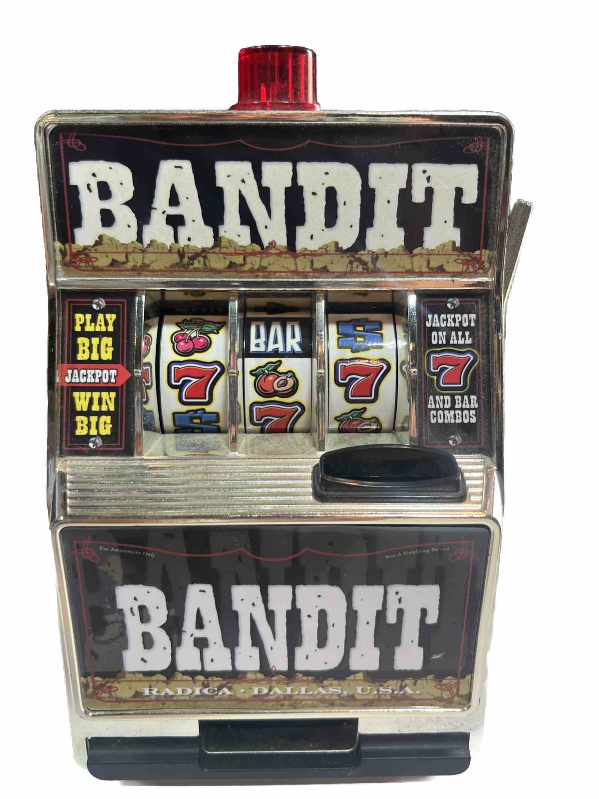 Radica BANDIT Slot Machine Coin Bank circa 2004 - Las Vegas