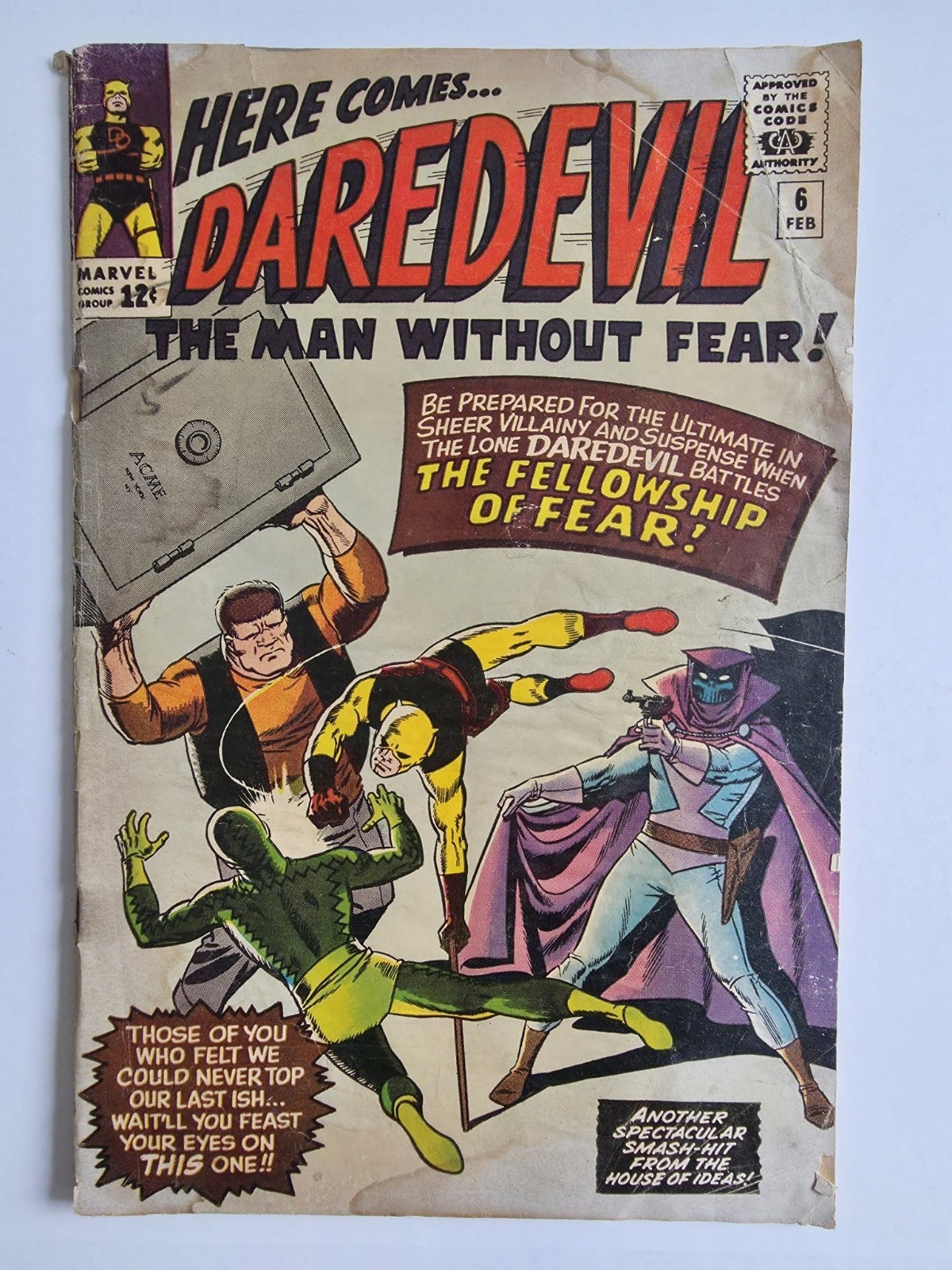 Daredevil #6 Marvel 1965 1st Mr Fear Fellowship of Fear Wally Wood Low Grade