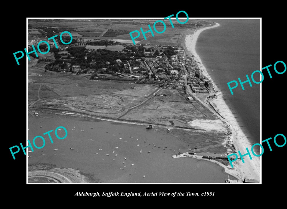Aldeburgh Suffolk England Town Aerial View 1951 Old Large Historic Photo
