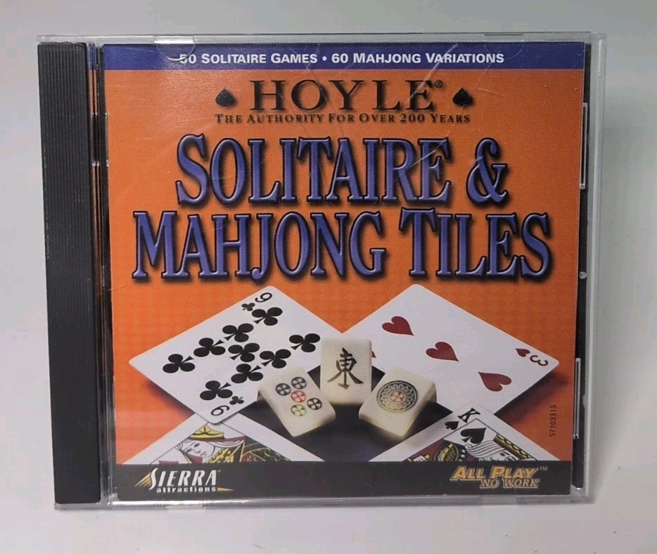 Hoyle Solitaire and Mahjong Tiles (Windows/Mac, 1999) CD ROM B543