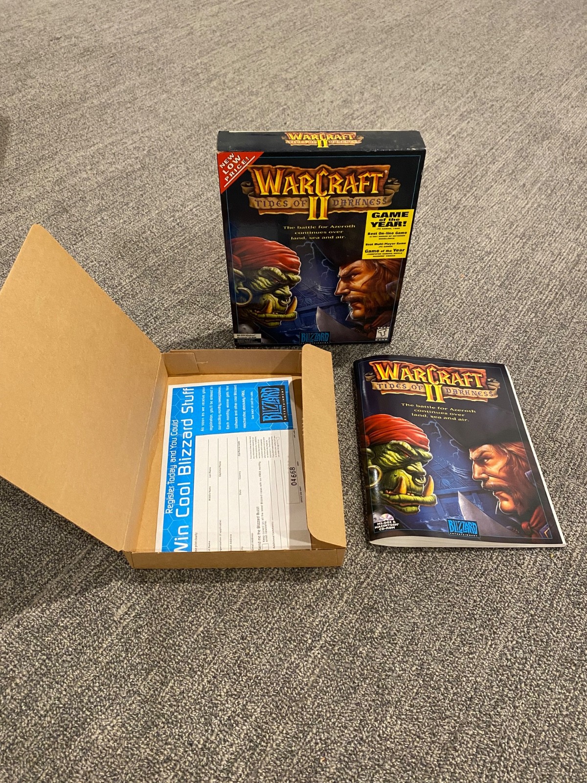 WarCraft 2 II Tides of Darkness Blizzard 1995 Big Box & Manual Only No Game
