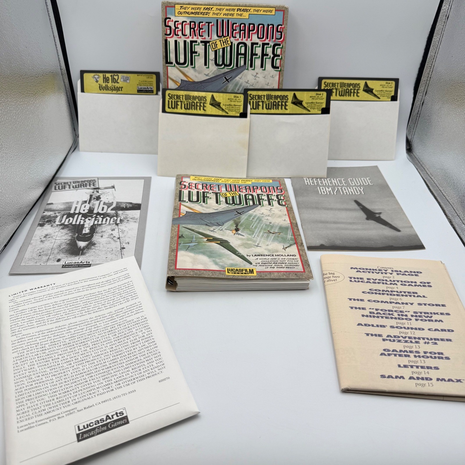 Secret Weapons of the Luftwaffe Lucasfilm Games IBM PC Big Box 5.25 Floppy Disk