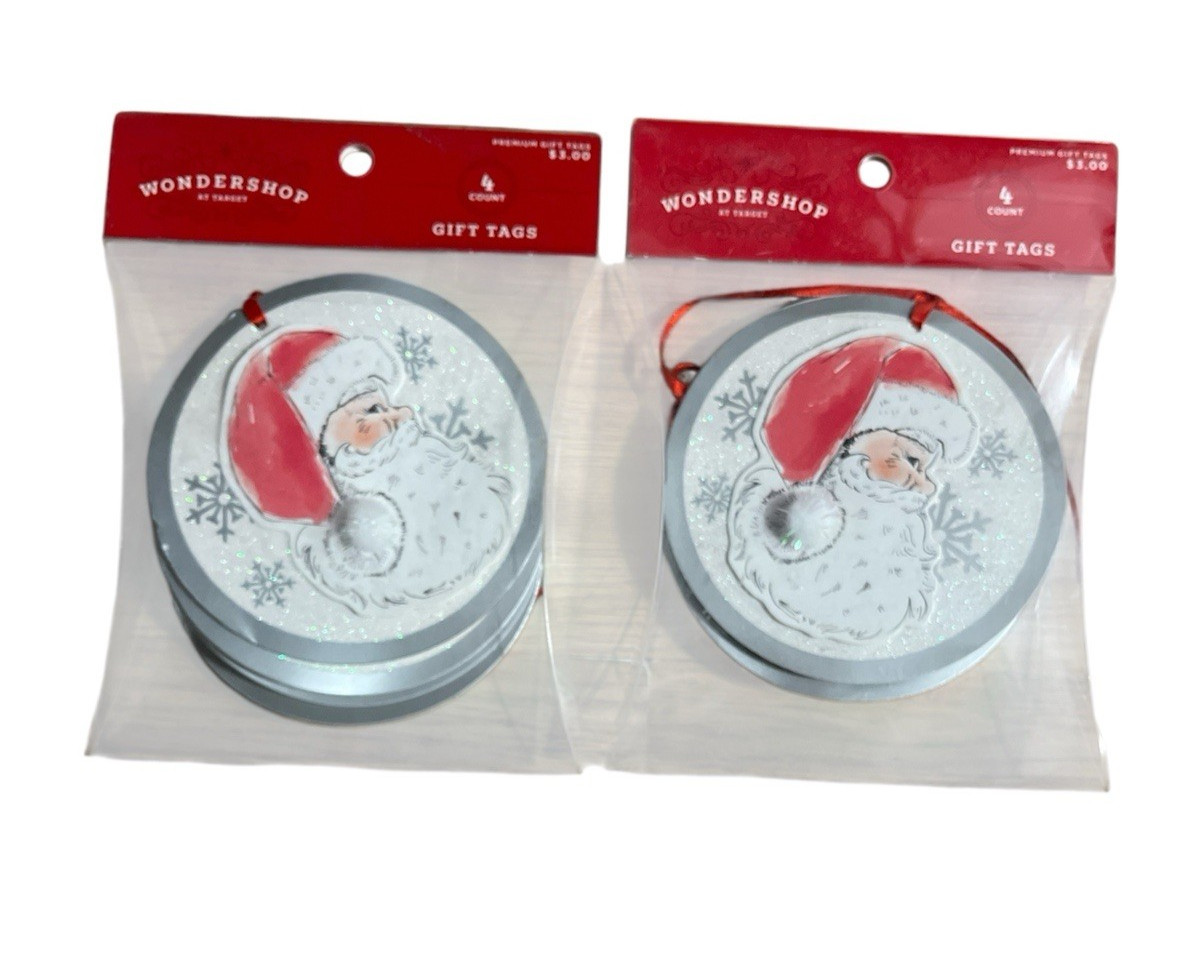 2 Premium Wondershop Christmas Santa Claus Gift Tags 4ct
