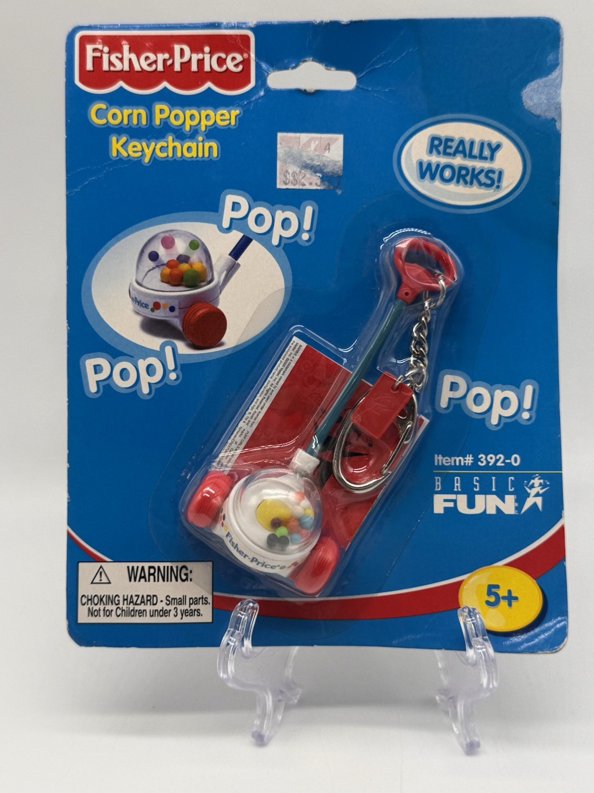 Fisher Price Corn Popper Keychain Vintage Mattel 2000 New In Package Sealed 3920