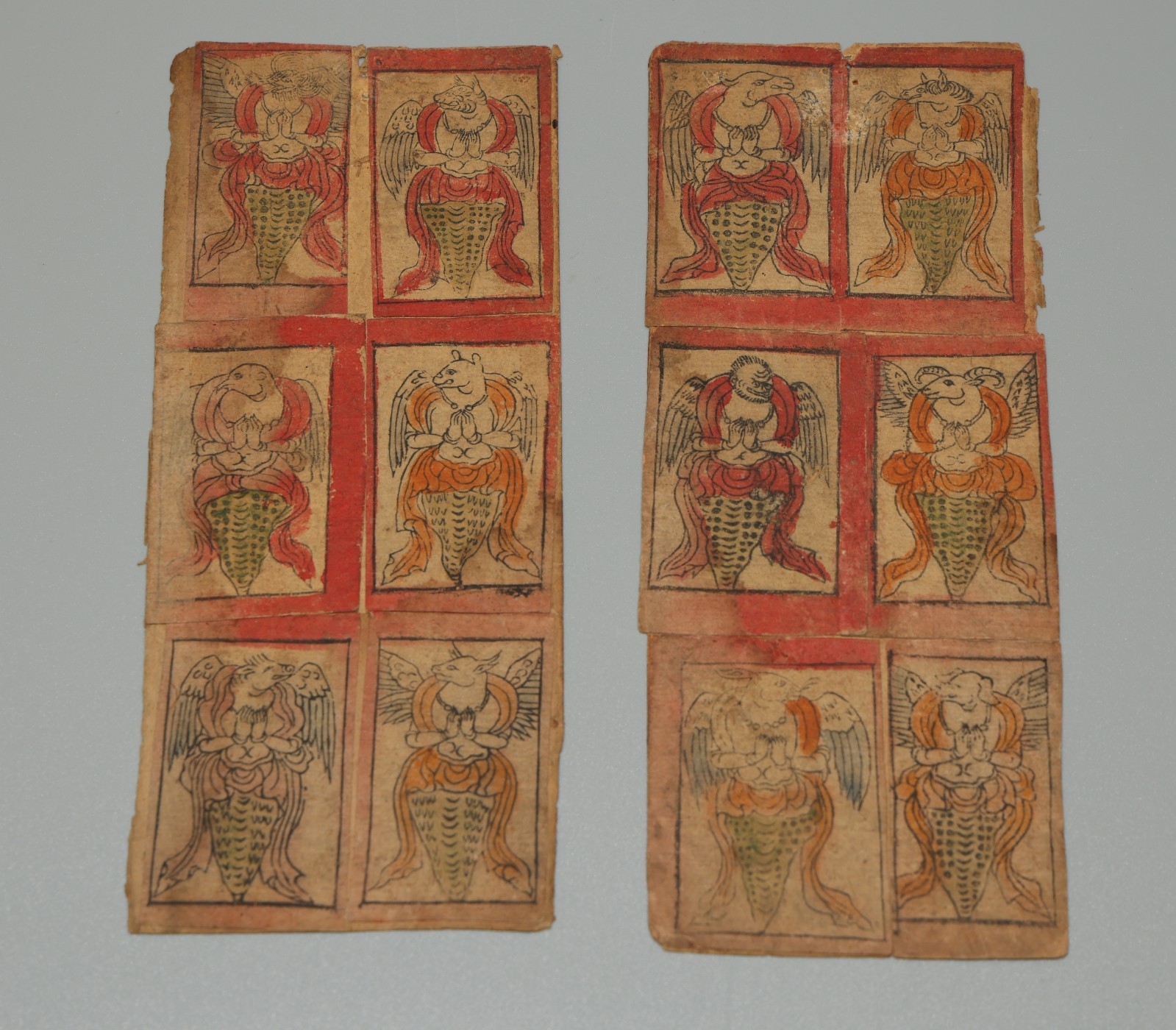 Tibet 18th Century Antique Tsaklis Thangka Hundred Peaceful and Wrathful Deities