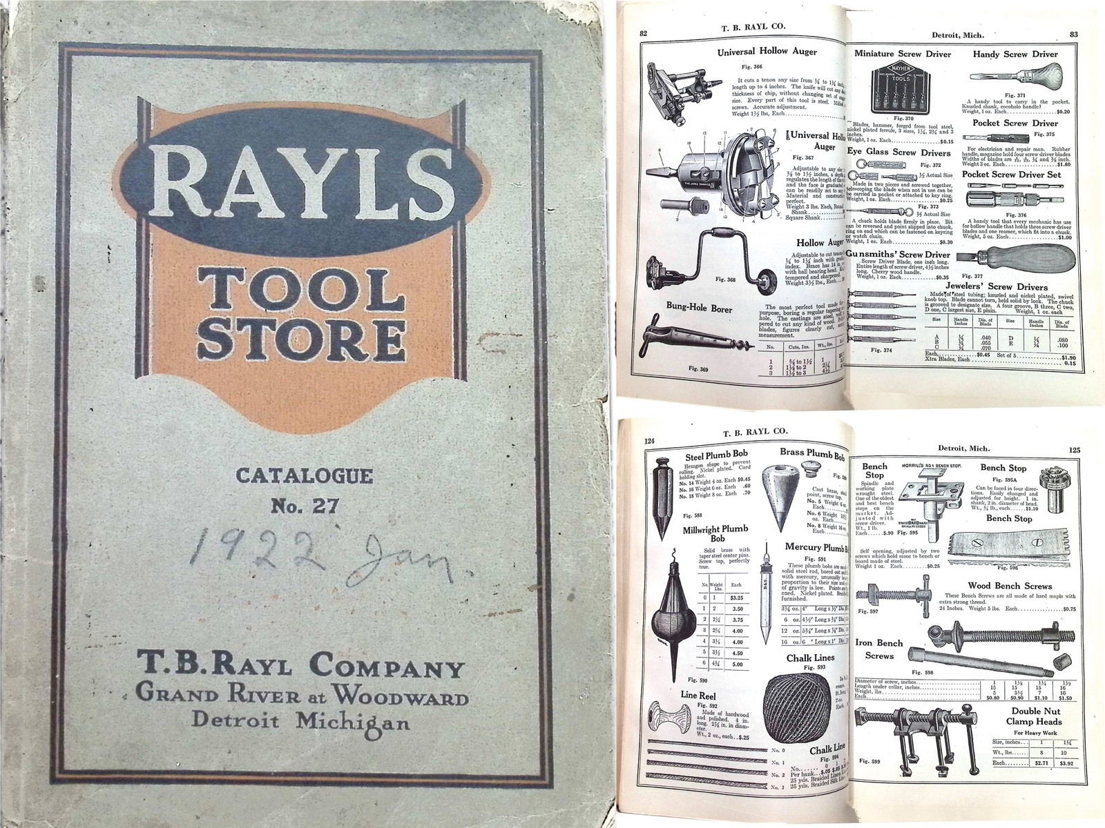Orig. T.B. Rayl, Detroit 1922 General Line Catalog - 352 Pages - mjdtoolparts
