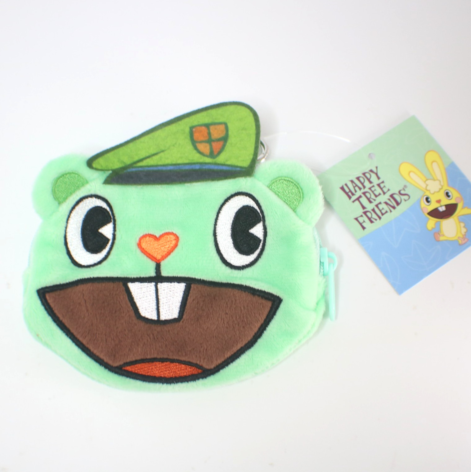 Happy Tree Friends Flippy Die-Cut Plush Pouch Carabiner 2026 Japan New with Tag