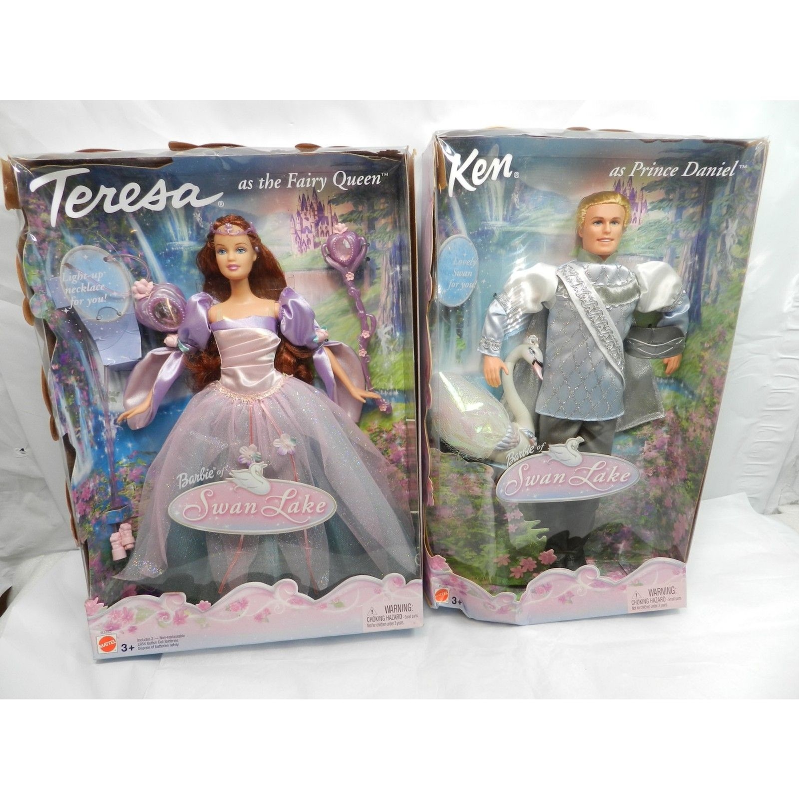 Vtg. 2003 Barbie Teresa Fairy Queen Swan Lake & Ken Prince Daniel Doll NIB (T72K