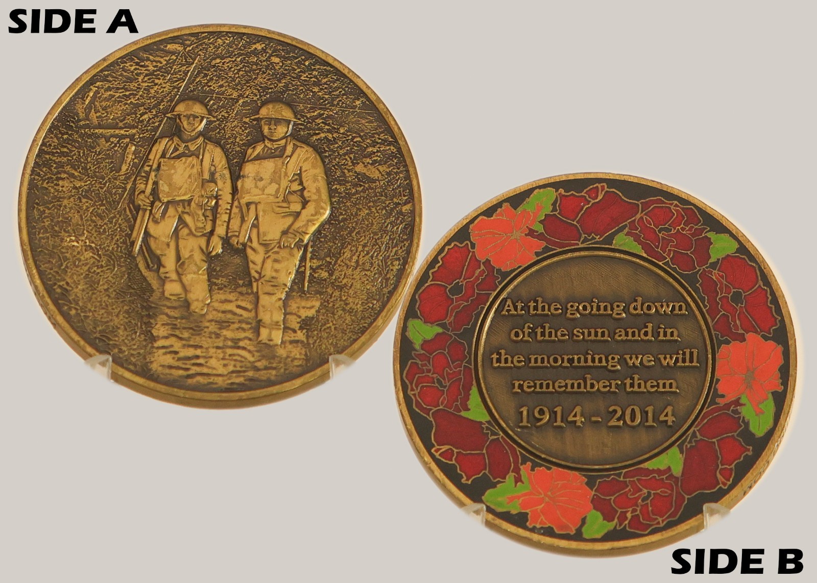 WW1 Centenary 1914-2014 Remembrance Poppy Challenge Coin  M#3