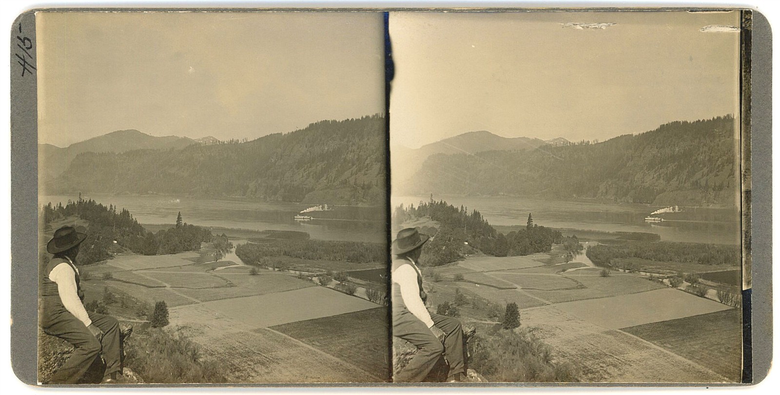 OREGON STEREOVIEW - Hood River - Columbia River - Frank Patterson 1910s