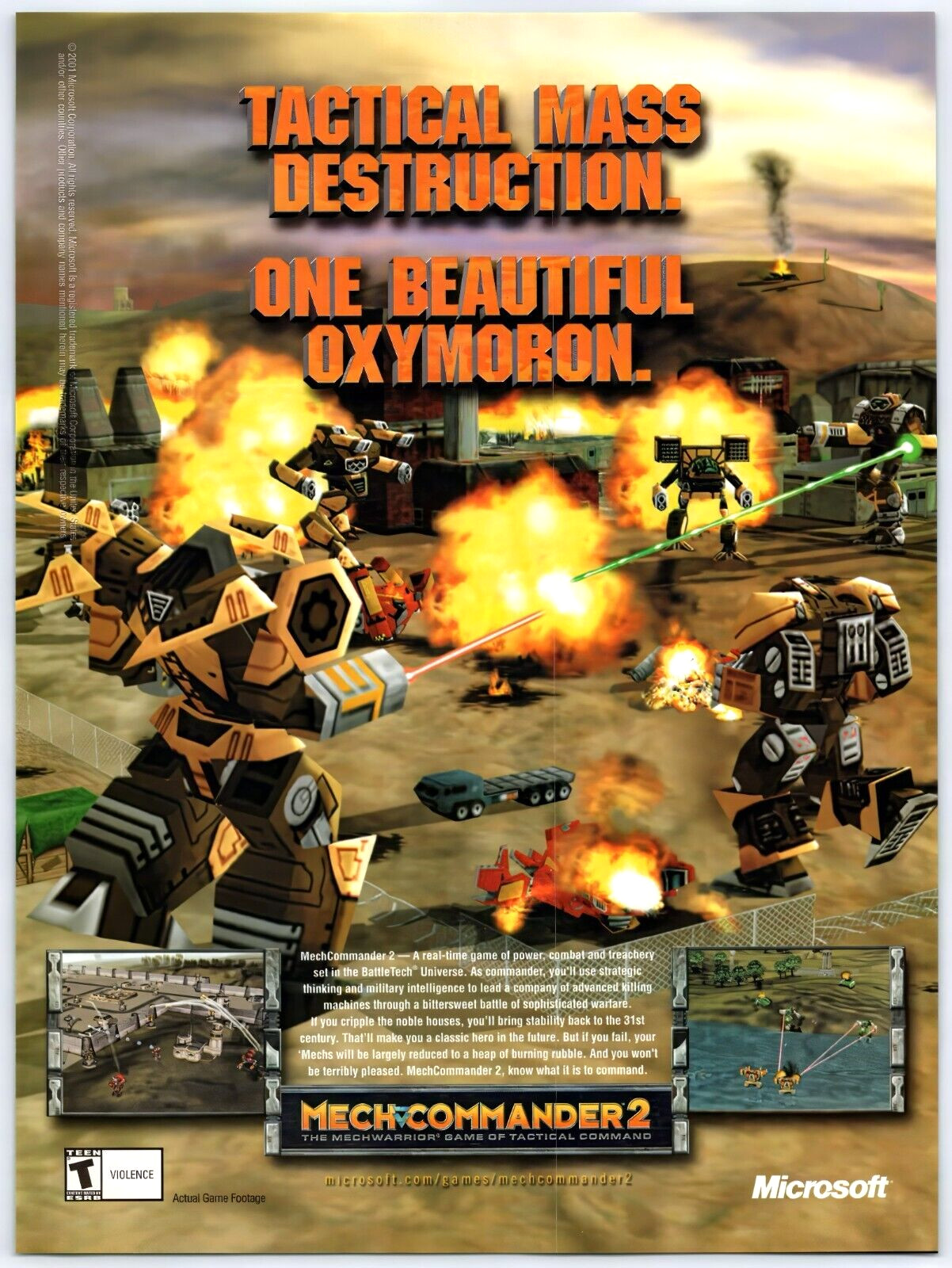 MechCommander 2 - PC Game - Vintage Original Print Ad/Poster Promo Art 2001