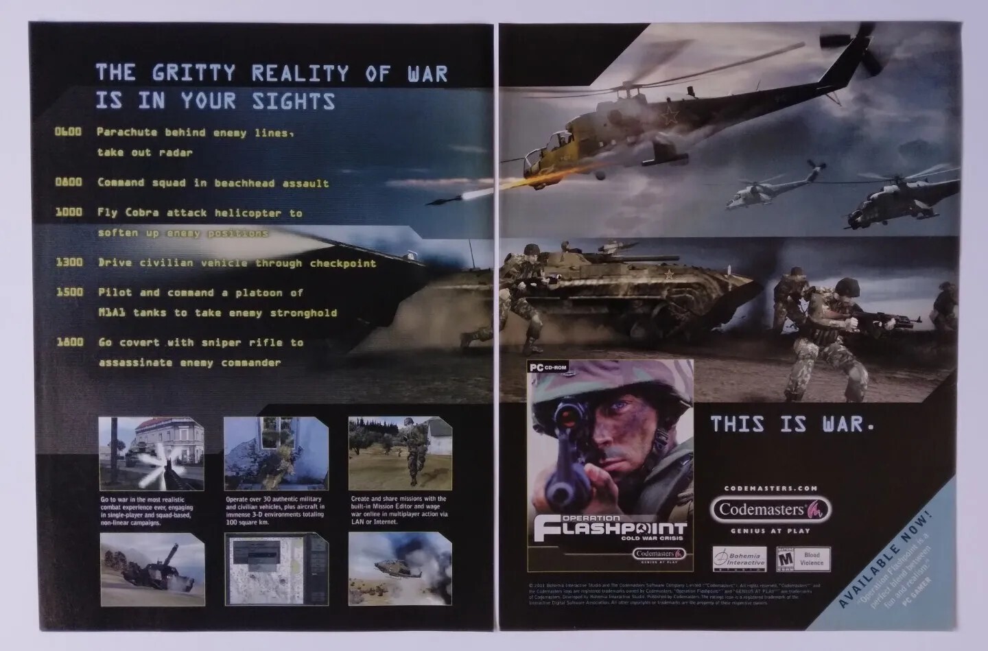 Operation Flashpoint:Cold War Crisis PC Game Art 2002 Vintage Print Ad/Poster 