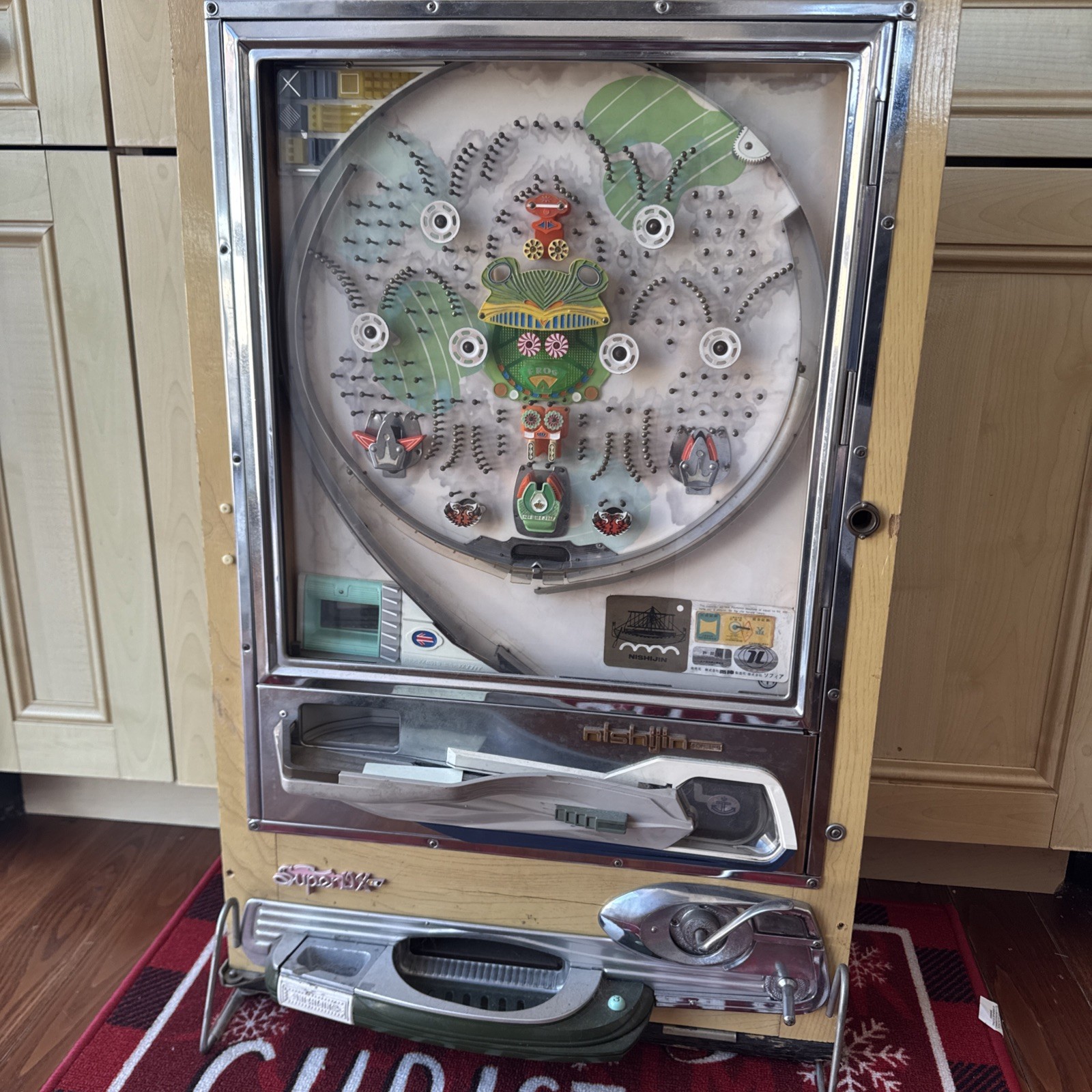 Vintage Japanese Pachinko Machine Nishijin Super DX 1970s Frog Arcade Game As Is