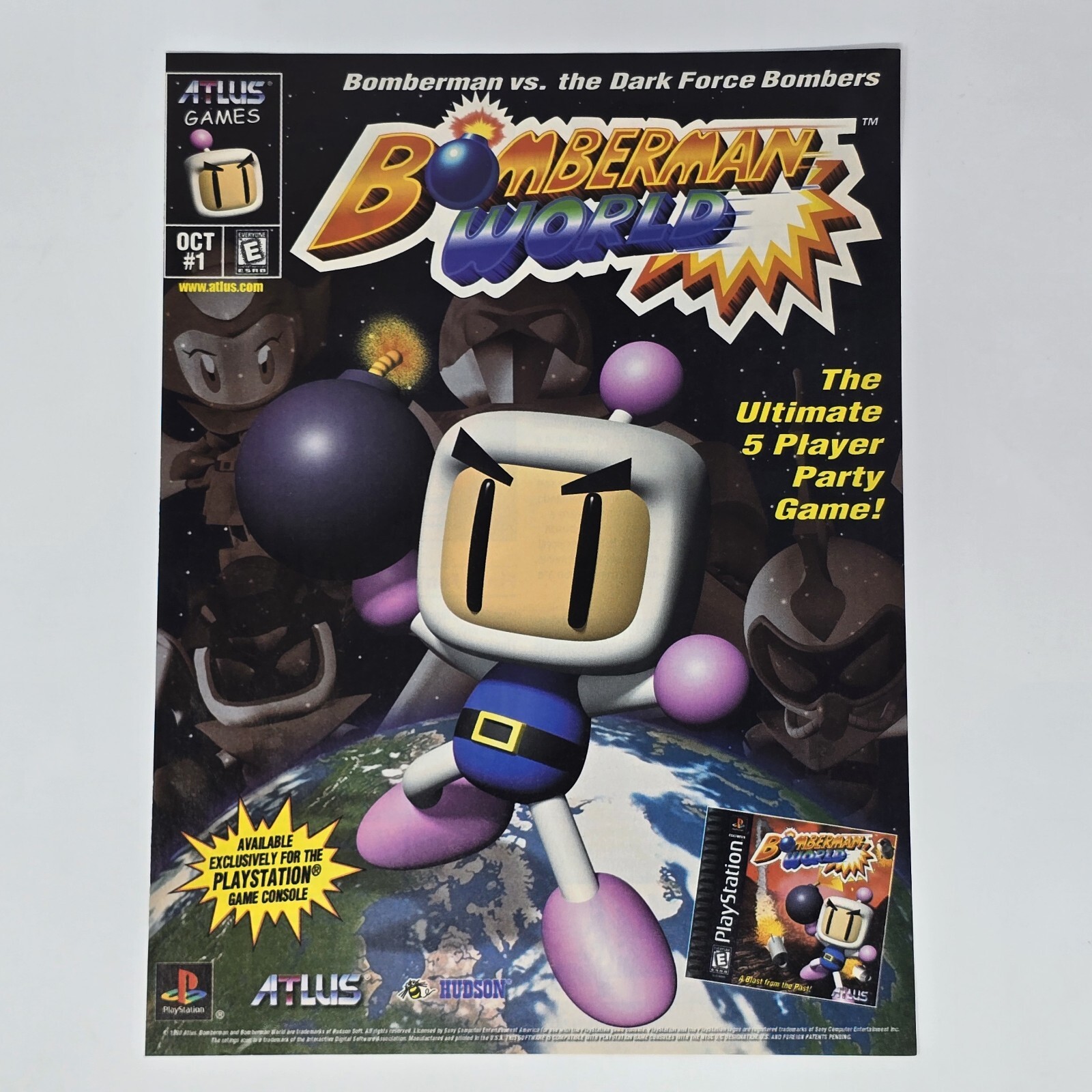 Bomberman World Sony PlayStation PS1 5 Player Print Ad/Poster Official Promo Art