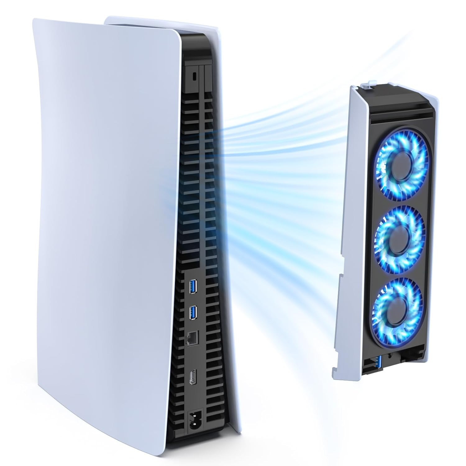 Upgraded Cooling Fan for PS5 Console,Quiet & Efficient Cooler with LED Light and