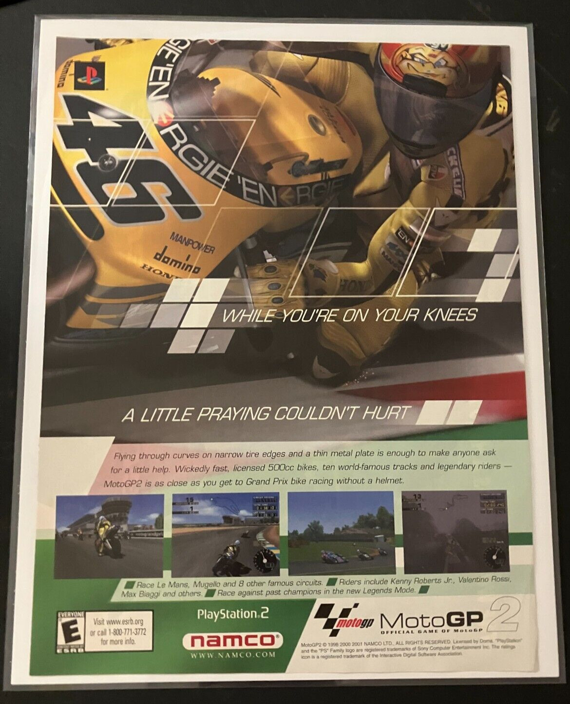 MotoGP 2- Vintage Original 2001 Race Gaming Print Ad / Wall Art