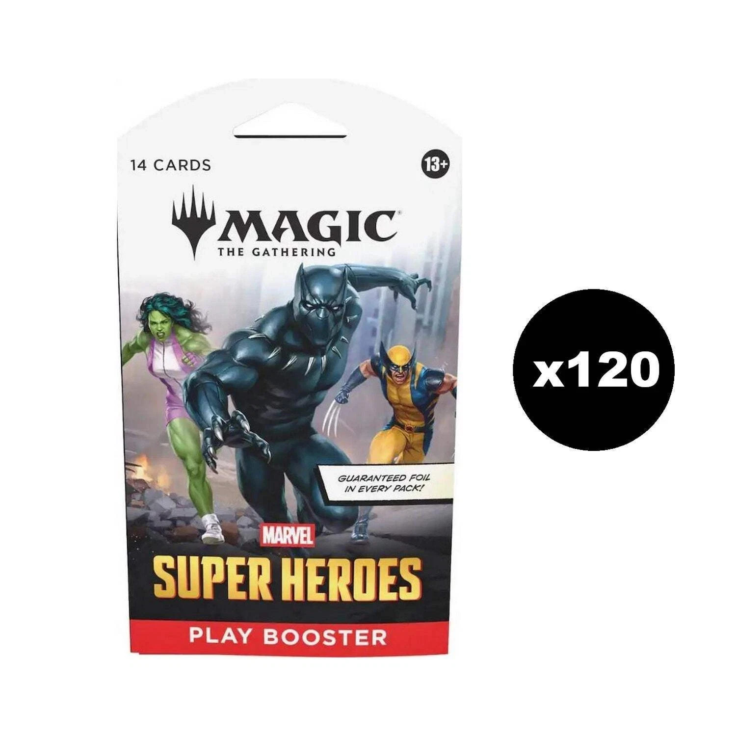 120x Sleeved Play Booster Packs 1x Case Magic the Gathering: Marvel Super Heroes