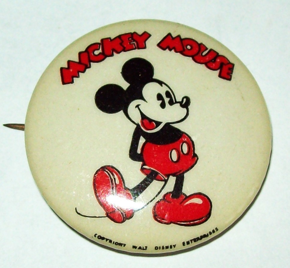 Vintage Original 1930\'s Kay Kamen Mickey Mouse Walt Disney  Pin Rare Button