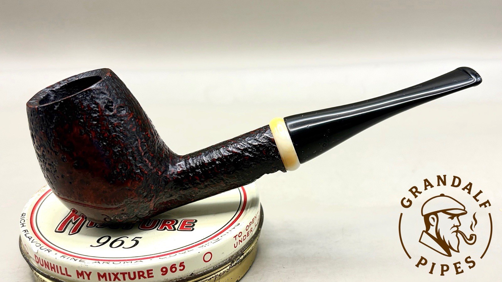 Vintage Erik Nording Unsmoked Partially Rusticated Bent Egg Pipe NOS Denmark