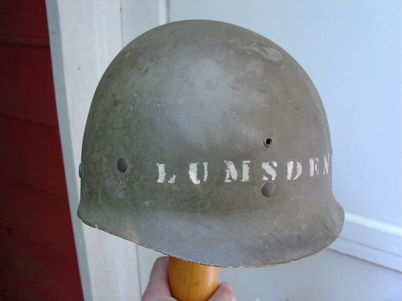 WWII St. Clair M1 Low Pressure Helmet liner Named Original Surfaces