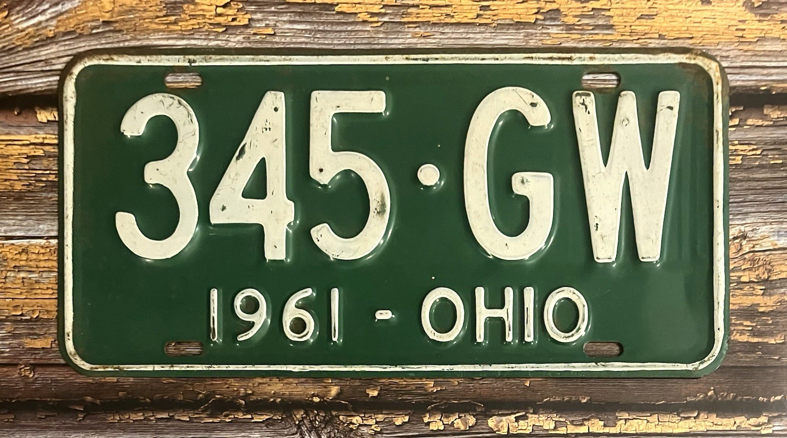 1961 Ohio License Plate 345-GW