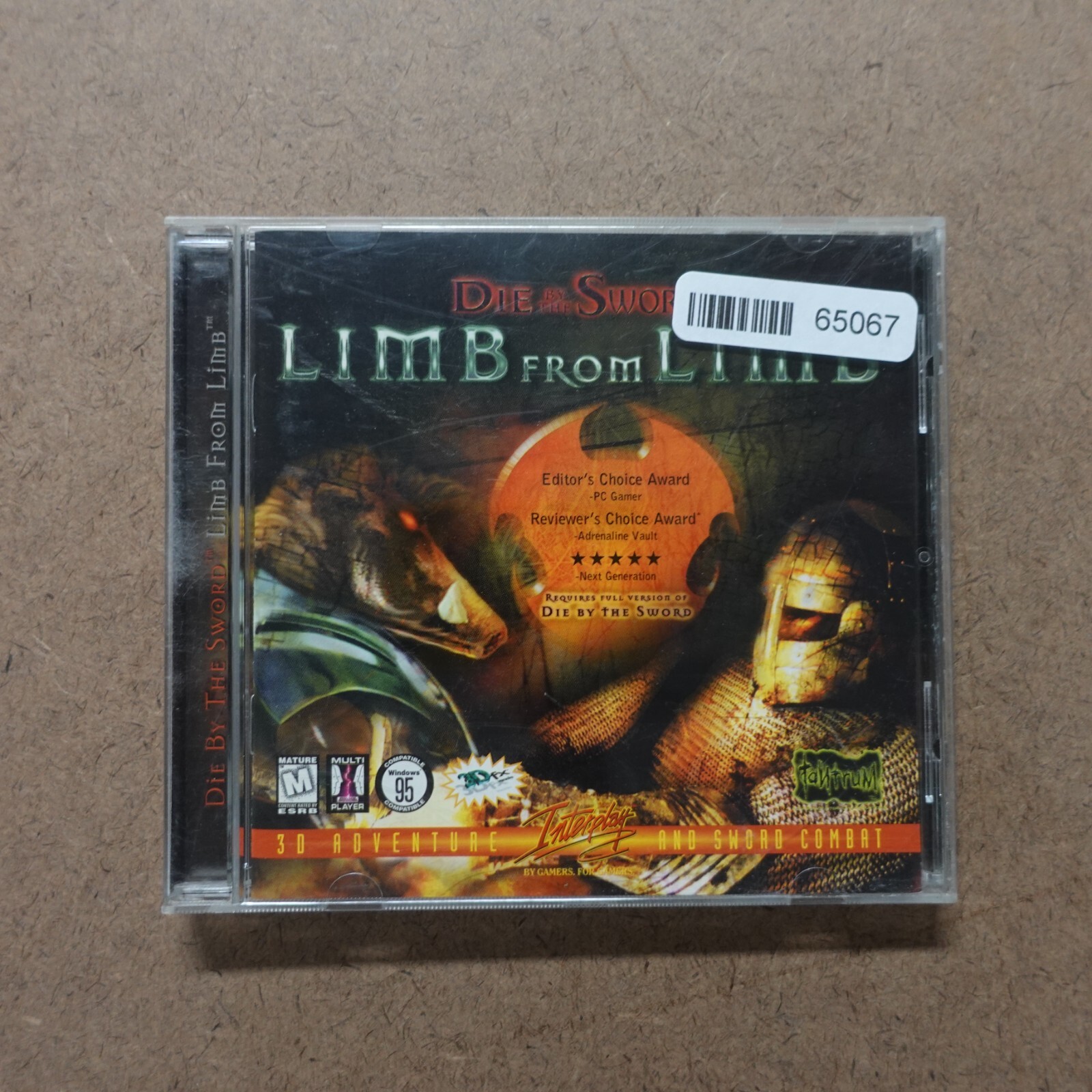 Die By The Sword Limb from Limb PC Video Game Interplay Vintage
