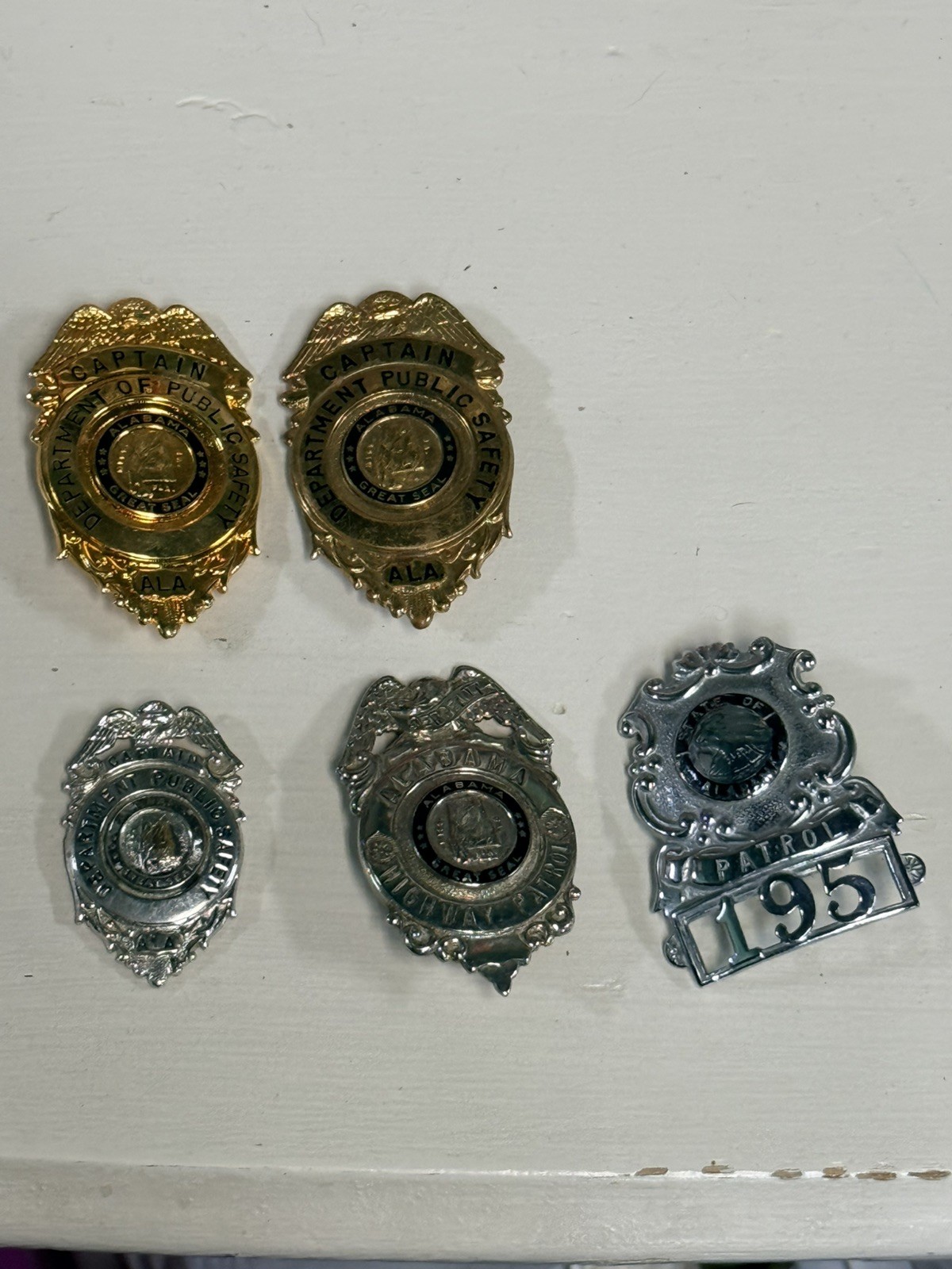Obsolete Vintage Alabama Highway Patrol Badges - Lot of 5