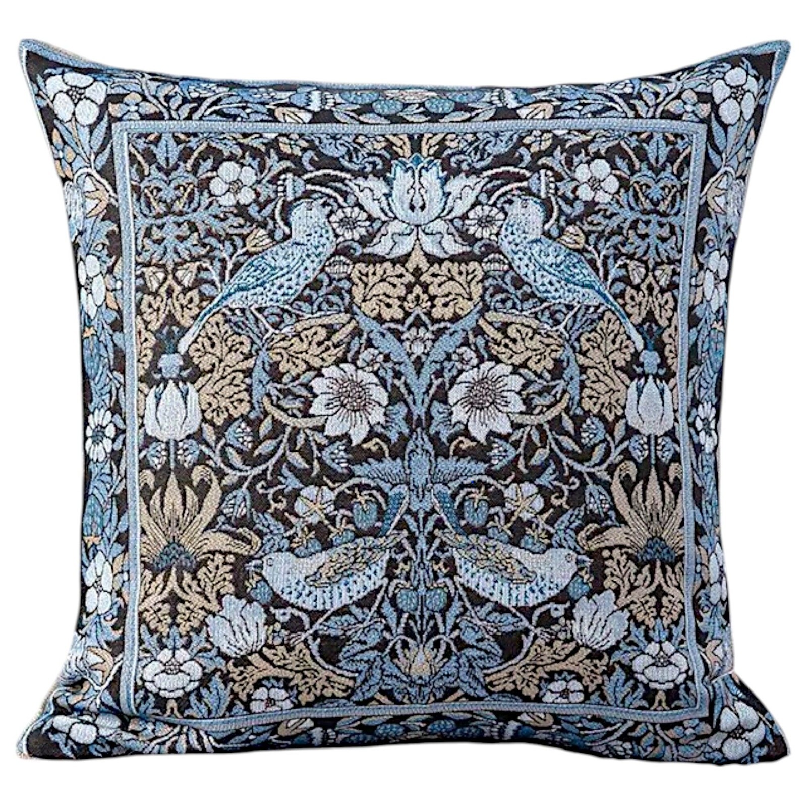 William Morris Blue Birds Tapestry Pillow Sofa Couch Gobelin Pillow 18