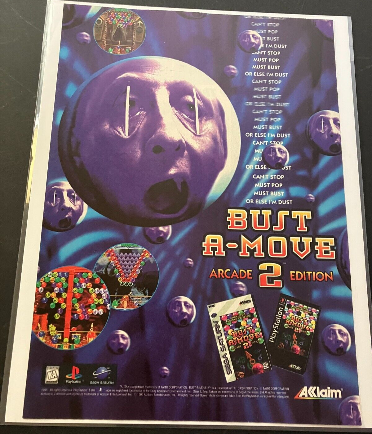 Bust A-Move 2 Arcade Edition - Vintage Gaming Print Ad / Poster / Wall Art  MINT