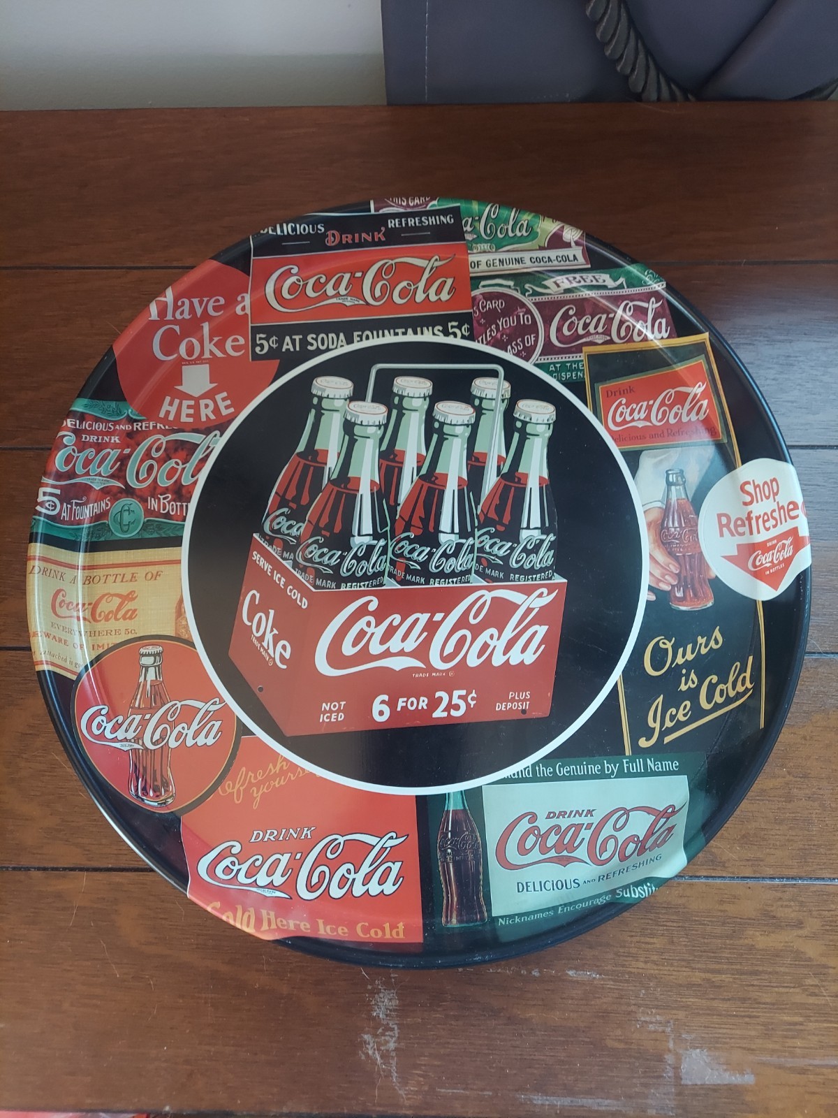 Vth Coca-Cola Serving Tray Featuring 1950s 6 Pack Carton Reproduction 12