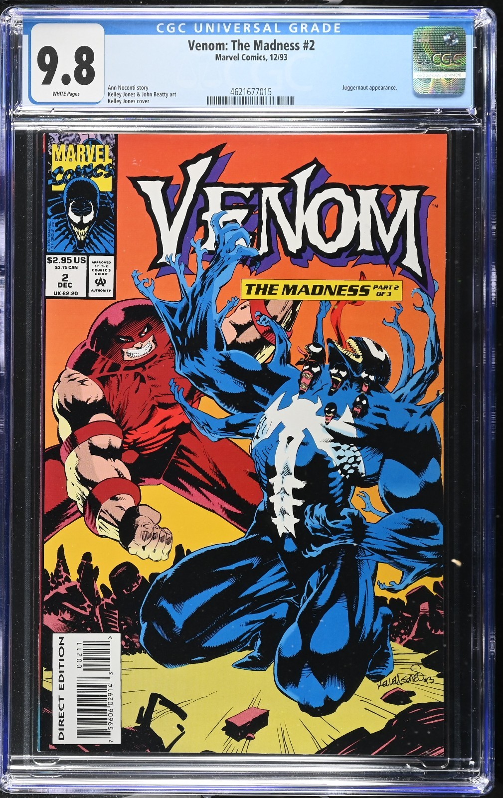 Venom: The Madness #2 CGC 9.8 WP NM/MT Marvel 1993 Juggernaut Appearance 🕷️🦠