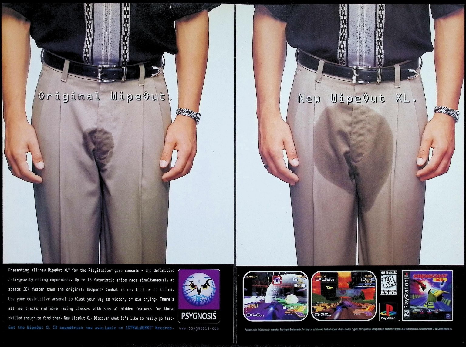 WipeOut XL Video Game Magazine Print Ad 1996 PlayStation Psygnosis