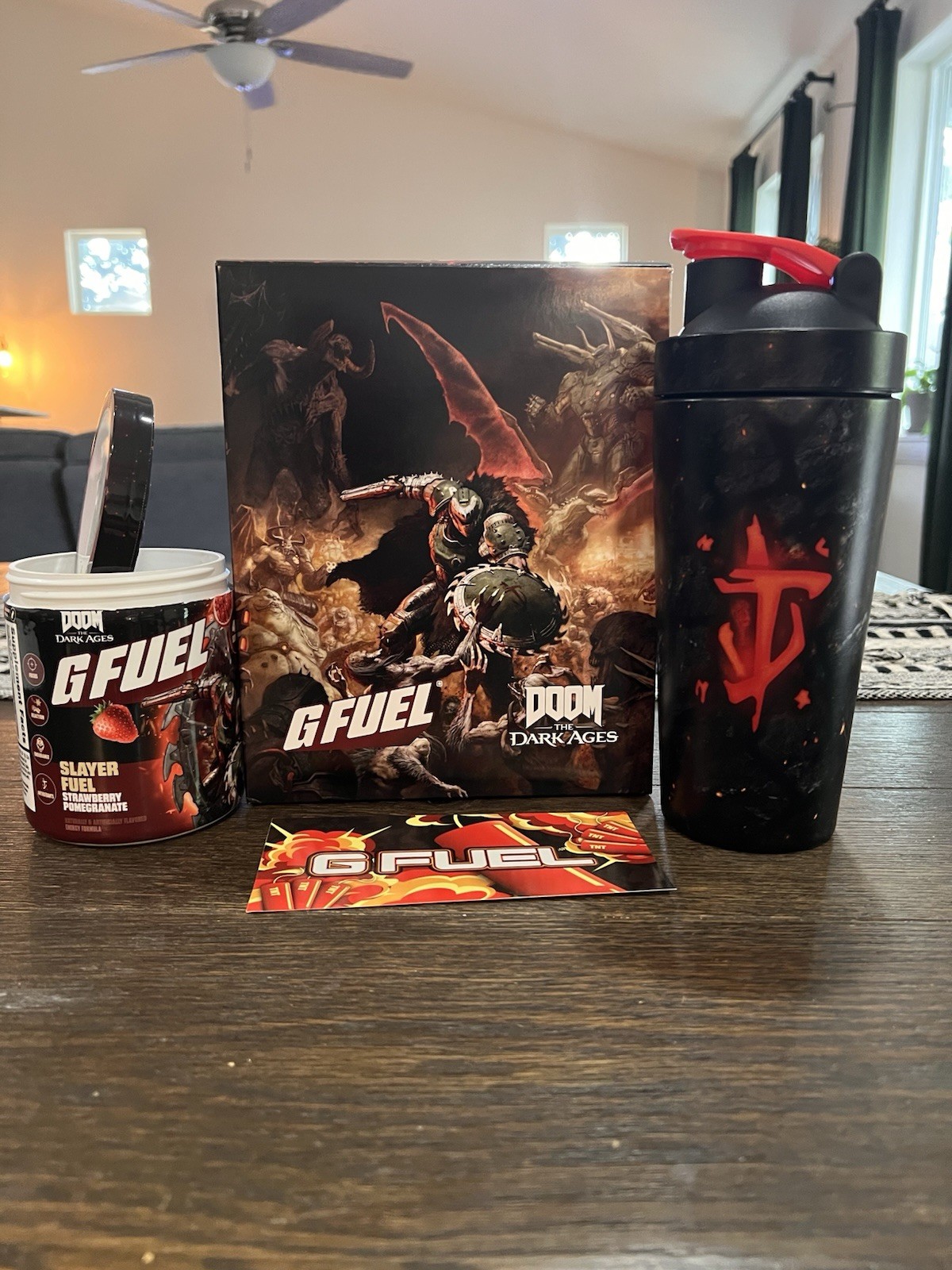 GFUEL RARE Doom The Dark Ages collectors Box With Metal Shaker, (empty) Tub