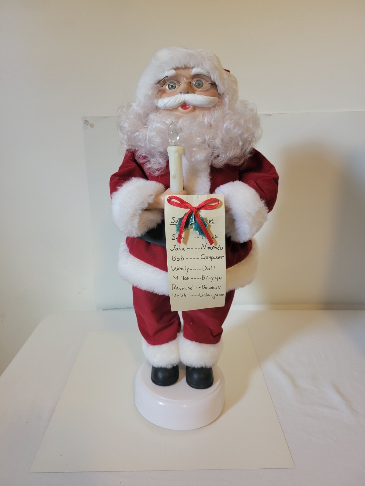 Vintage Animated Santa Christmas Figure, Works