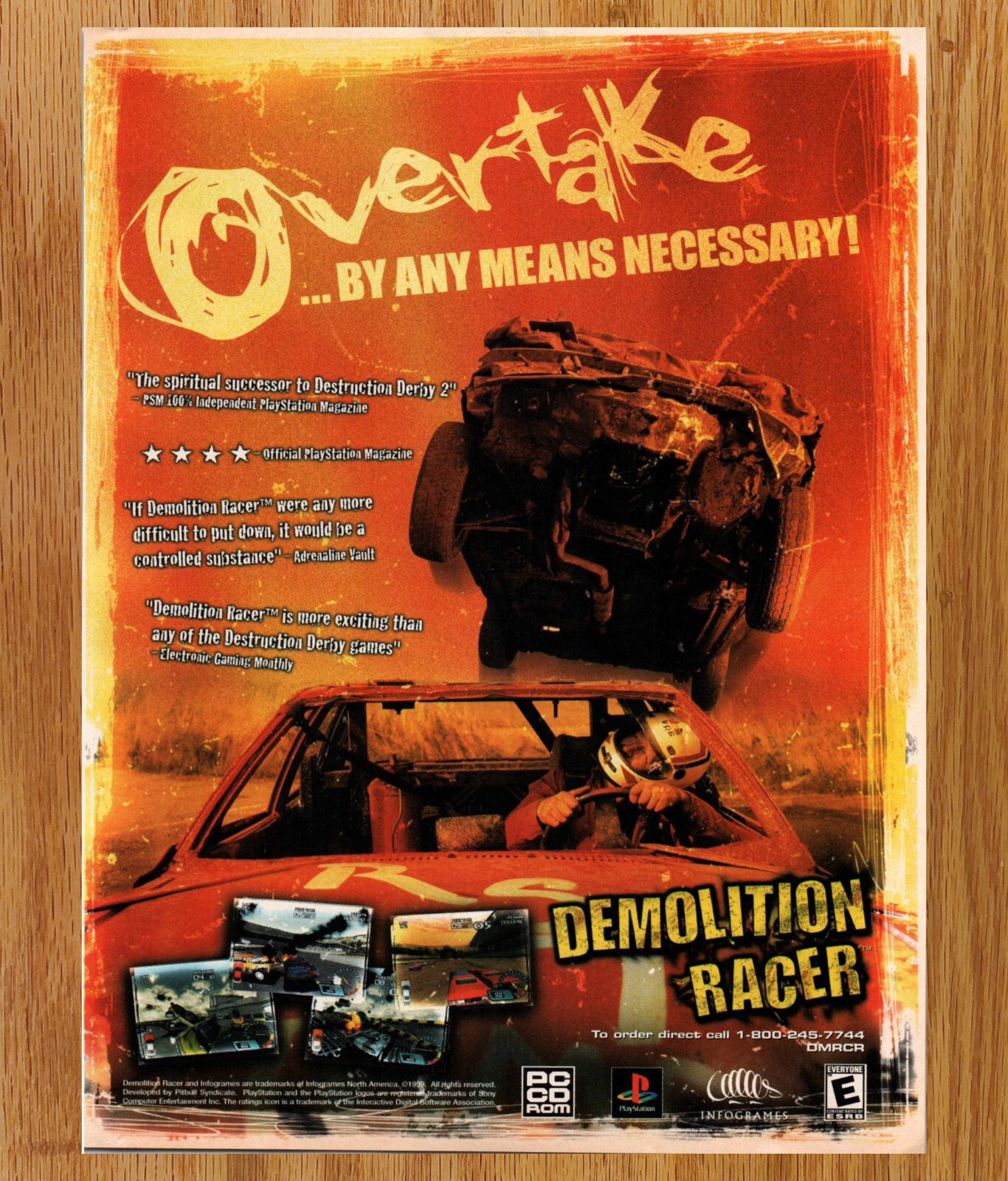 Demolition Racer Overtake Infogrames Video Game Print Ad Poster Promo Art 2000