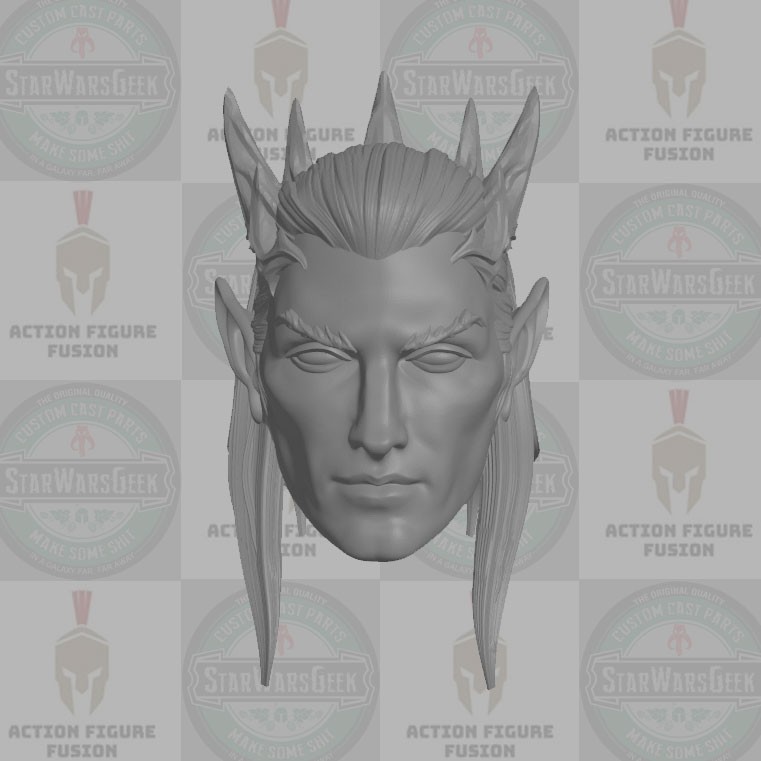 High Elf King v1 custom head for 1:18 1:12 1:10 & 1:6 fantasy action figures