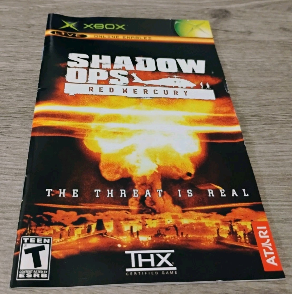 Shadow Ops: Red Mercury (Microsoft Xbox, 2004) Instruction Booklet Only