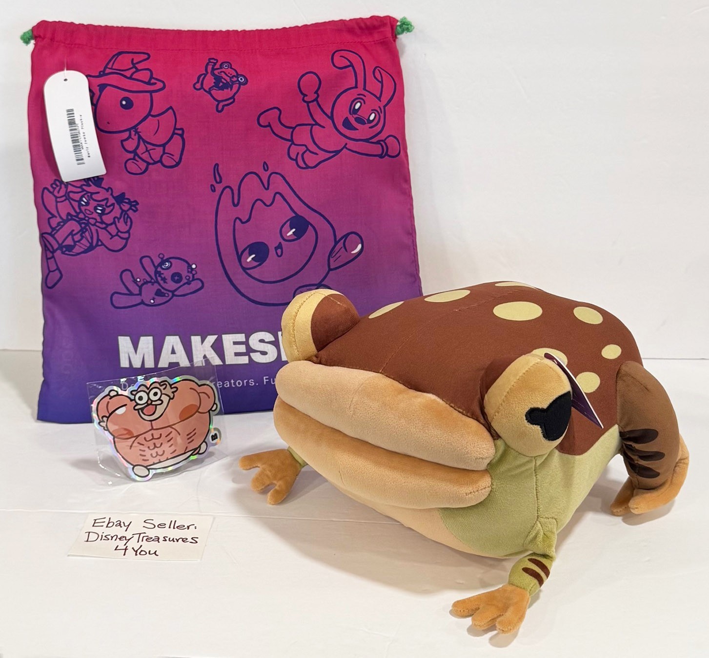 Makeship Gnome Show Willem\'s Frog Marty Jumbo Plush Cas Van De Pol YouTube NEW