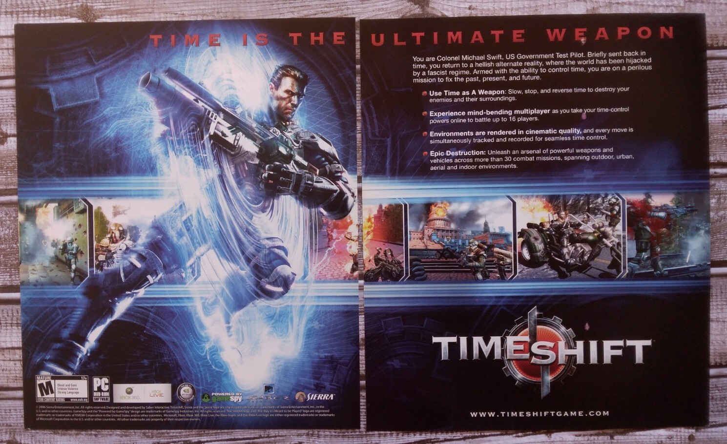 Timeshift FPS Official Game Promo PS3 Xbox 360 PC 2006 Vintage Print Ad/Poster 