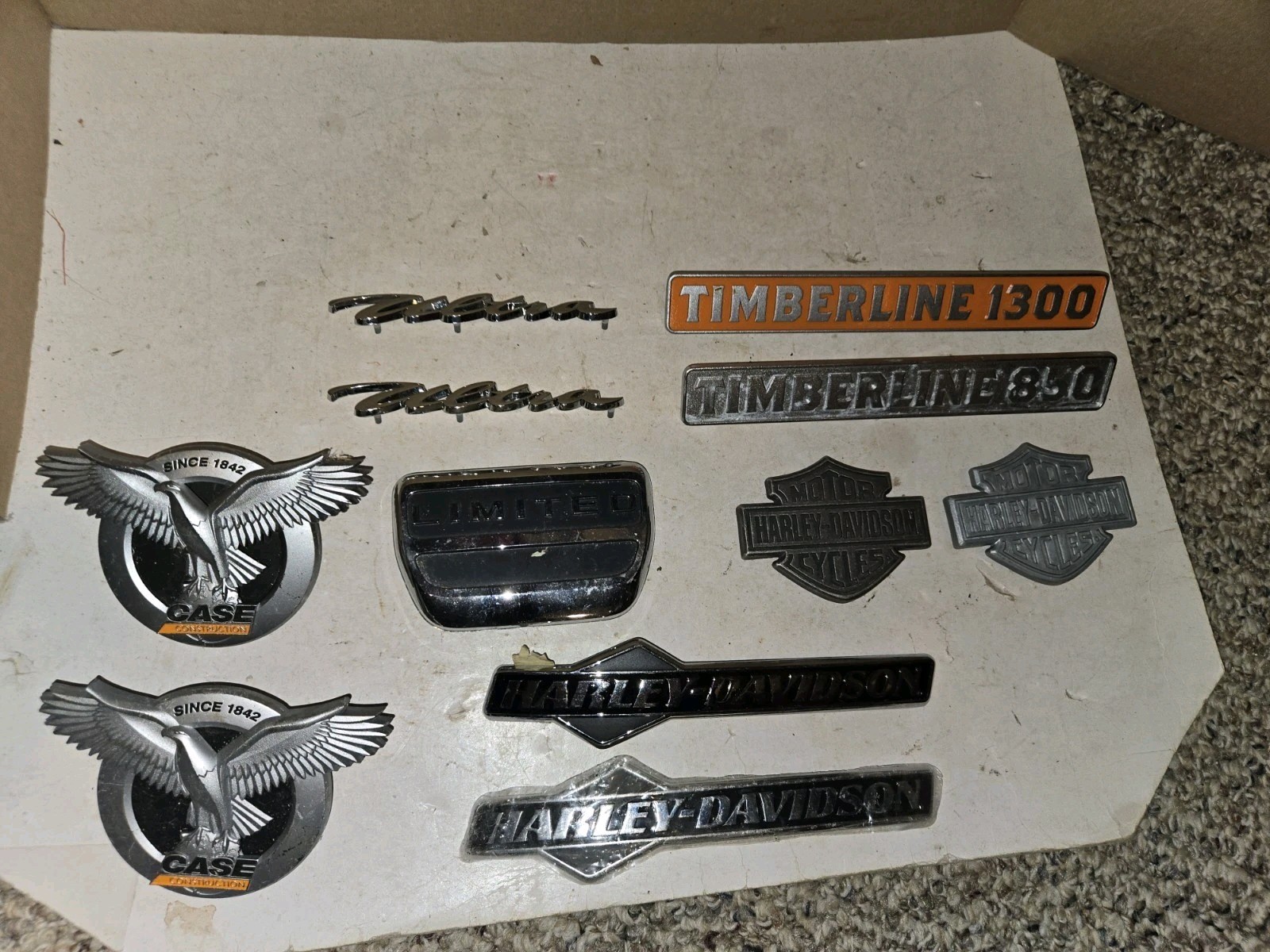 11 Vintage Truck,Harley-Davidson Motorcycle,Construction,Case,Timberline Badges