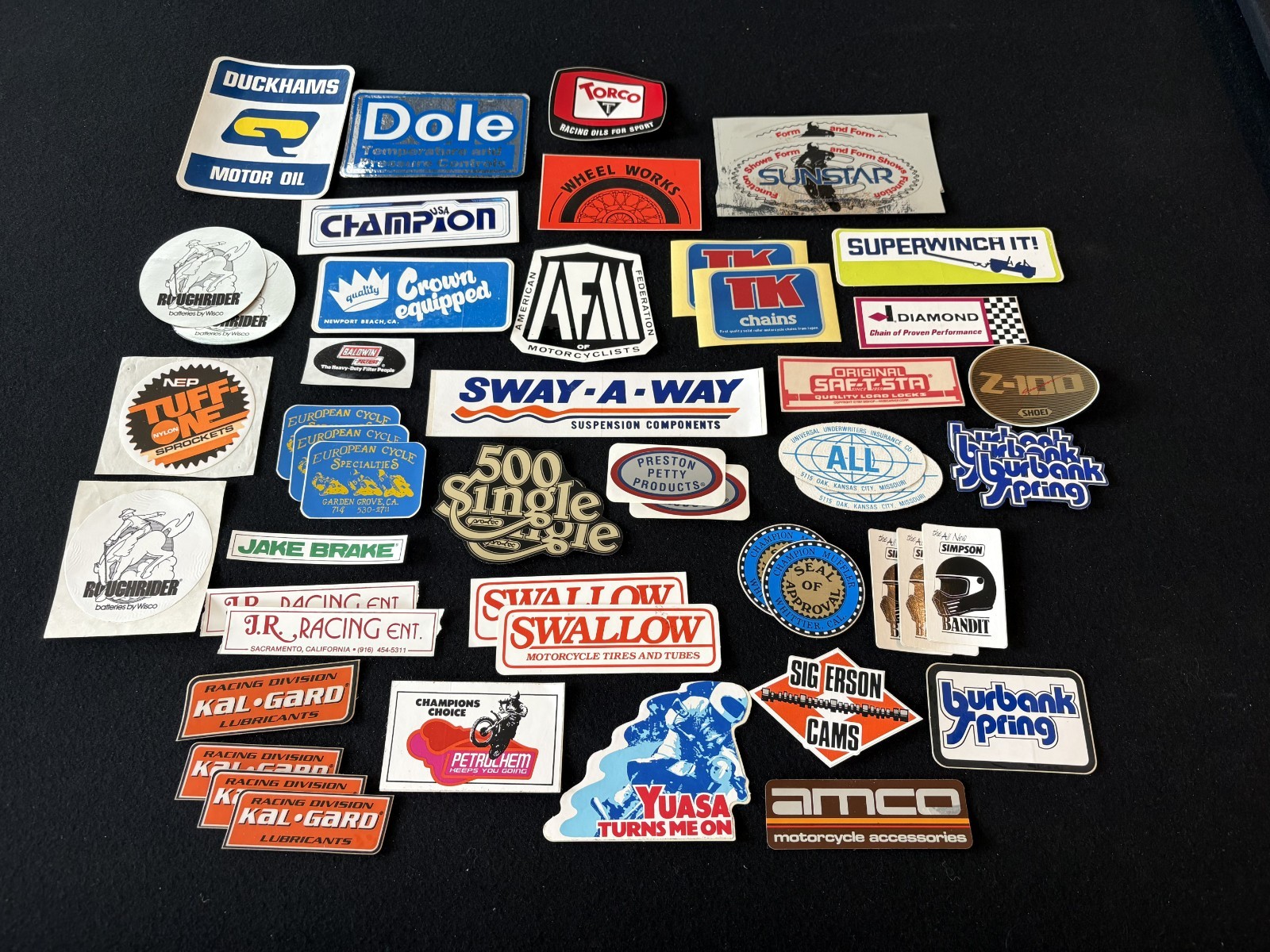 Vintage 70\'s Motorcycle motocross Sticker LOT