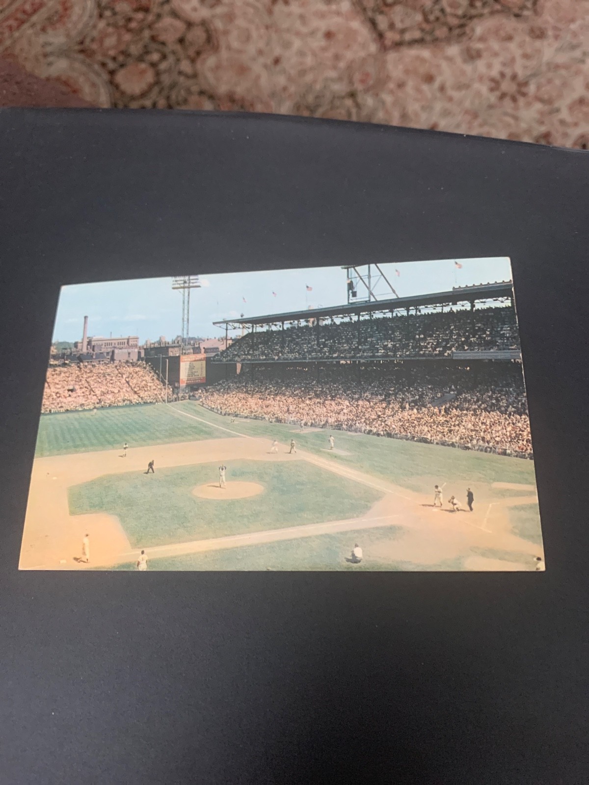 Crosley Field Cincinnati Reds Baseball Stadium Postcard Ohio 1950s