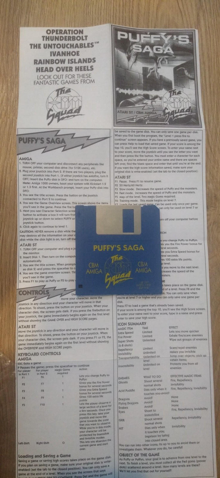 Puffy's Saga - Disk and Manuals only (no box) - Tested ok