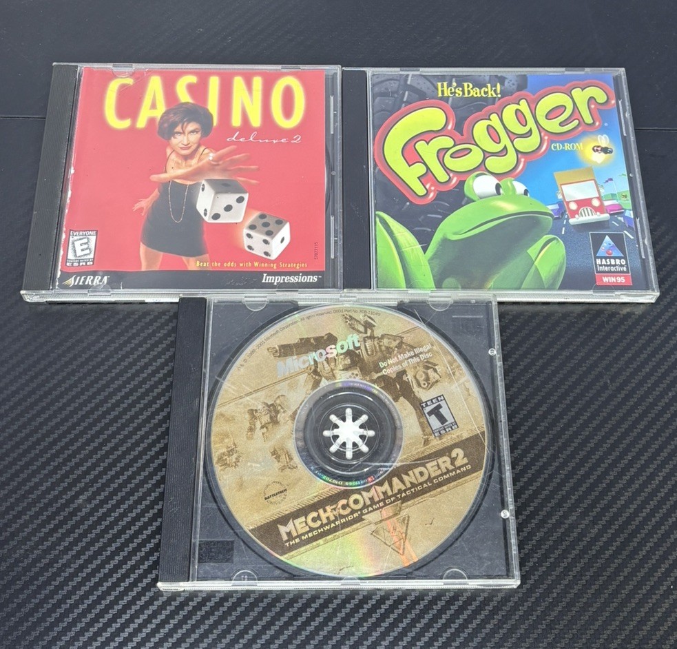 Frogger, Casino and Mech Commander 2 PC CD-ROM Windows 95 Game E NTSC-U/C