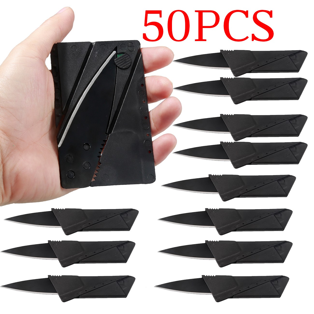 50Pack Pocket Credit Card Knives Cardsharp Wallet Thin Micro Survival Tool Knife