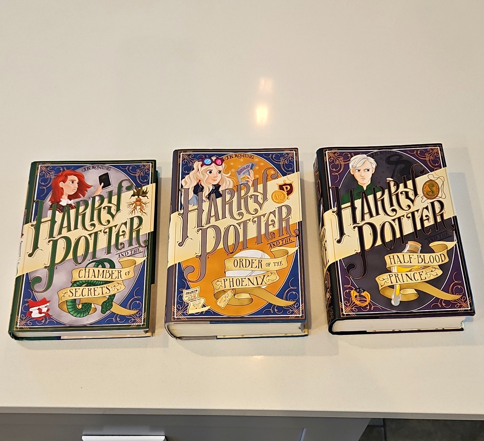 Scholastic Press Harry Potter Hardcover Book Lot 3: Chamber, Phoenix, Prince